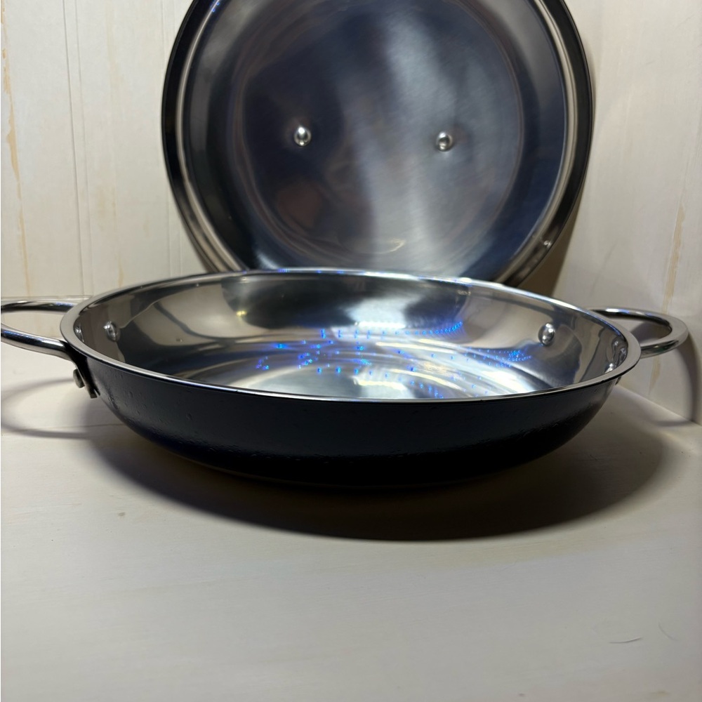 Bon Chef Stainless Steel/Aluminum Frying Pan with Lid